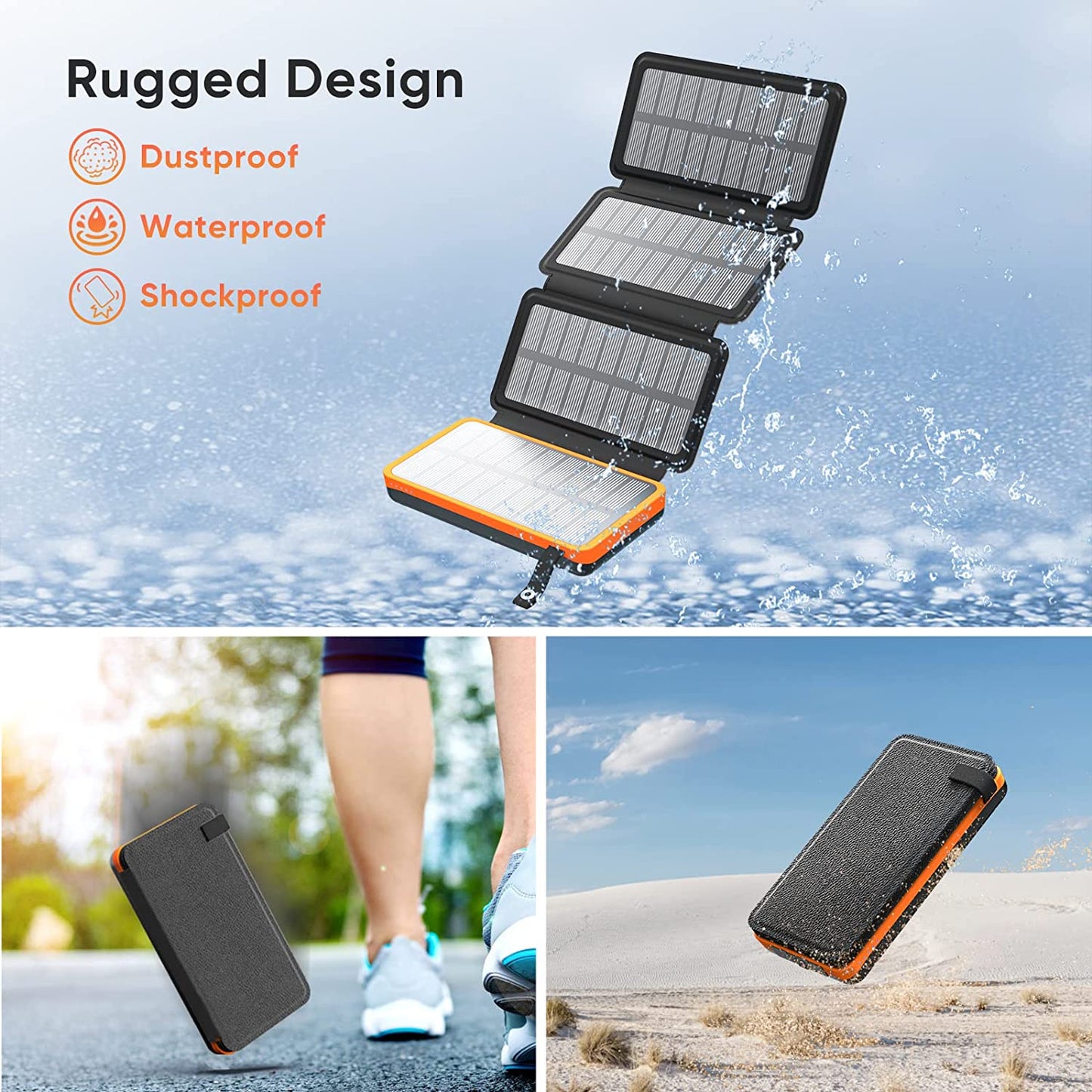 Fast Charging 20000 mAh Solar Power-Bank