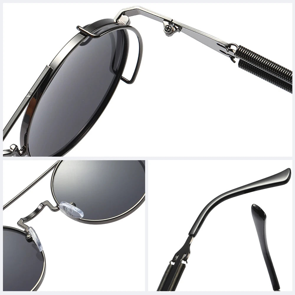 Men's Round Lens Sun Glasses