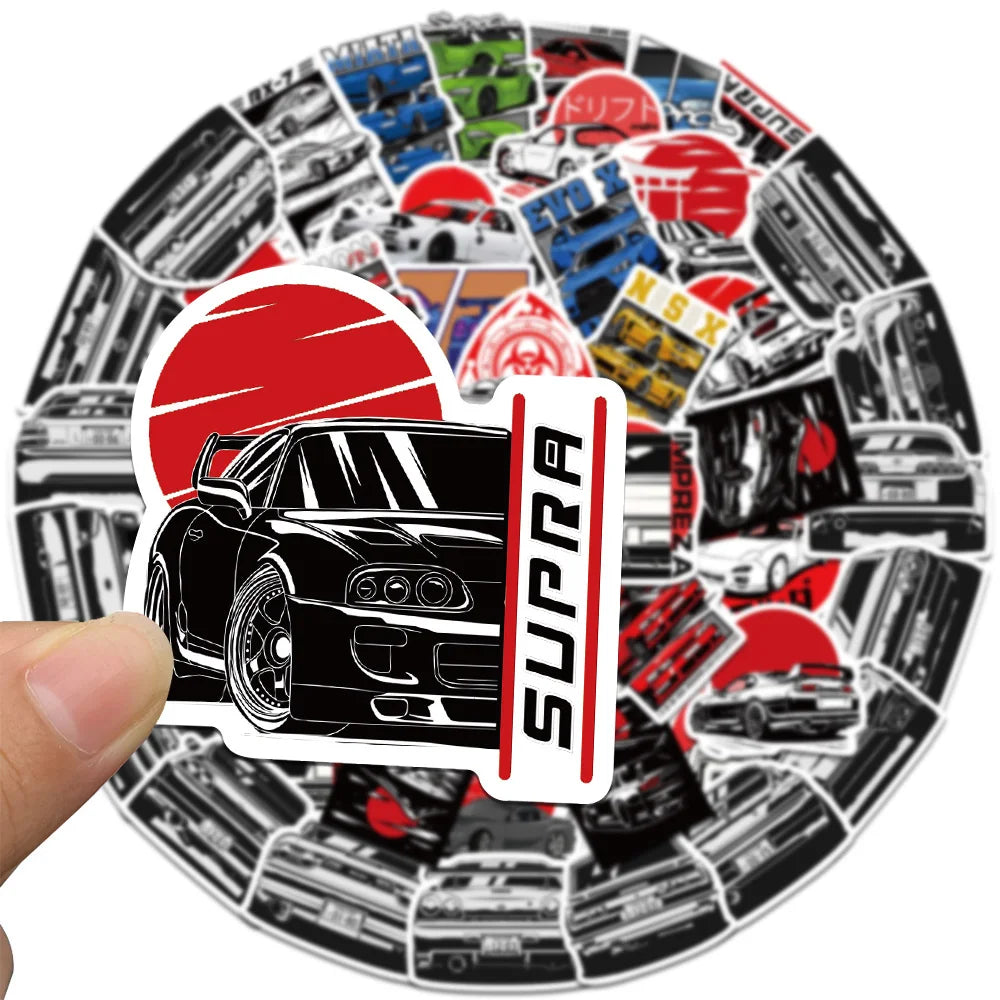 10/30/50pcs JDM Retrofit Racing Car Graffiti Stickers