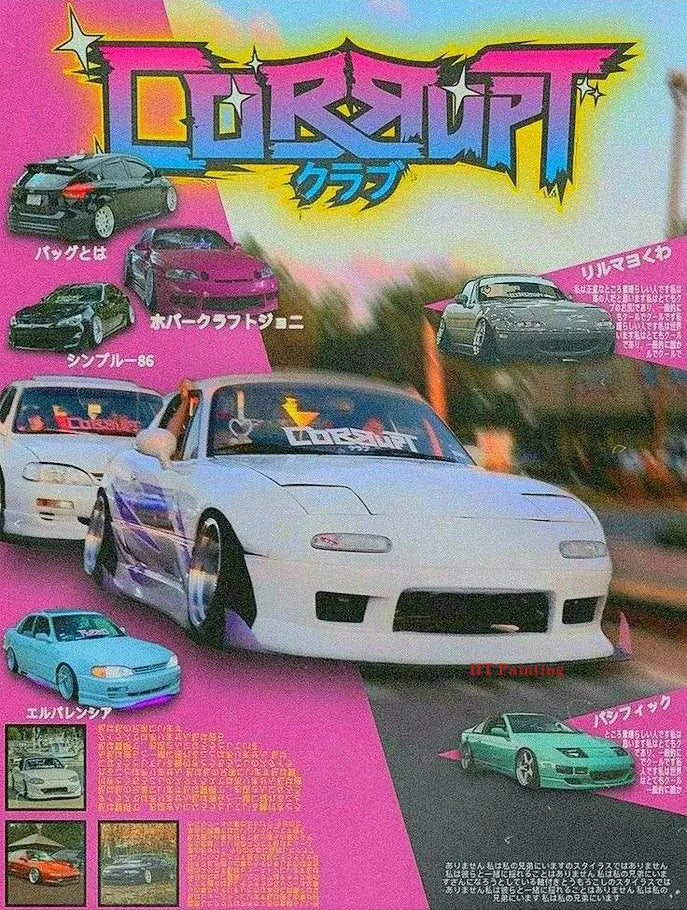 Japanese 80S Retro Cars Magazine Cover Poster's