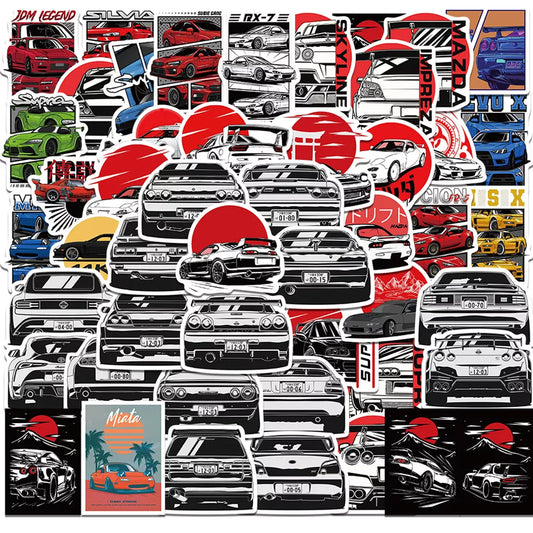 10/30/50pcs JDM Retrofit Racing Car Graffiti Stickers